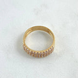 Anillo Trio Churumbela 3.4gr / T6 1/2 / Circones Blancos Oro Amarillo 18K