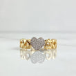Anillo Collar Corazones 2.65gr / T7 1/2 / Circones Blancos Dos Oros Amarillo Blanco 18K