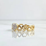 Anillo Collar Corazones 2.65gr / T7 1/2 / Circones Blancos Dos Oros Amarillo Blanco 18K