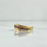 Anillo Linea Mesetal 2.7gr / T5 1/2 / Circones Colores Oro Amarillo 18K