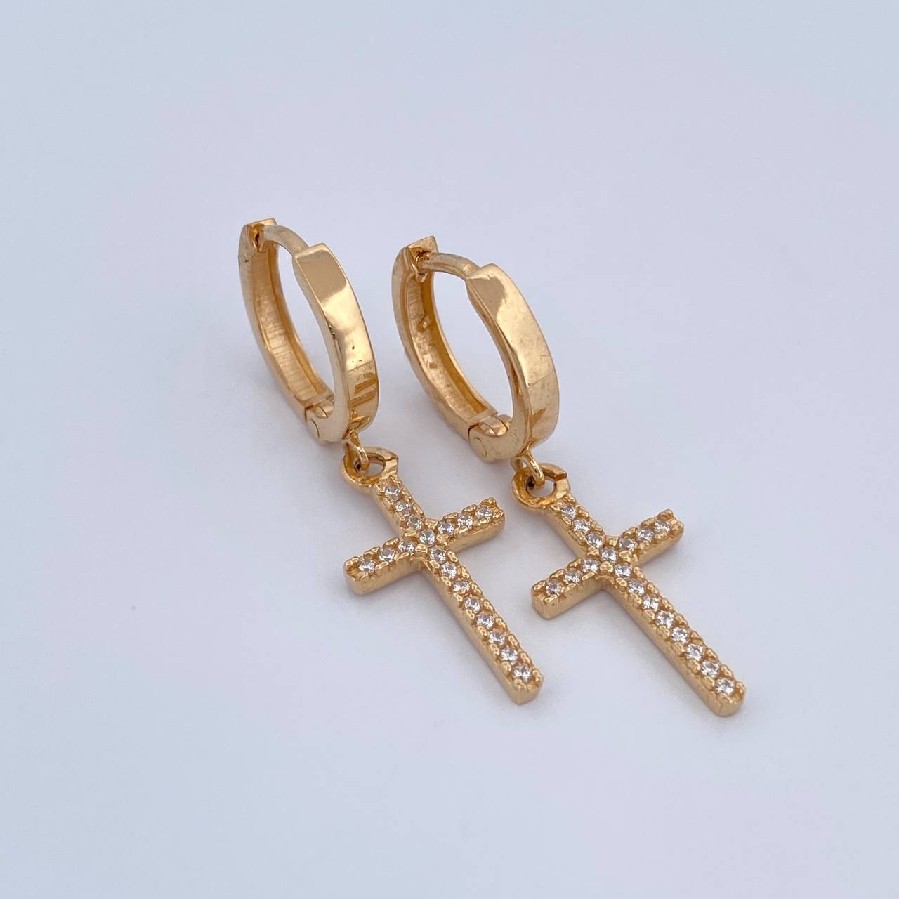 Candongas Cruz 3.05gr / 3cm / Oro Amarillo 18K &