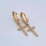 Candongas Cruz 3.05gr / 3cm / Oro Amarillo 18K &