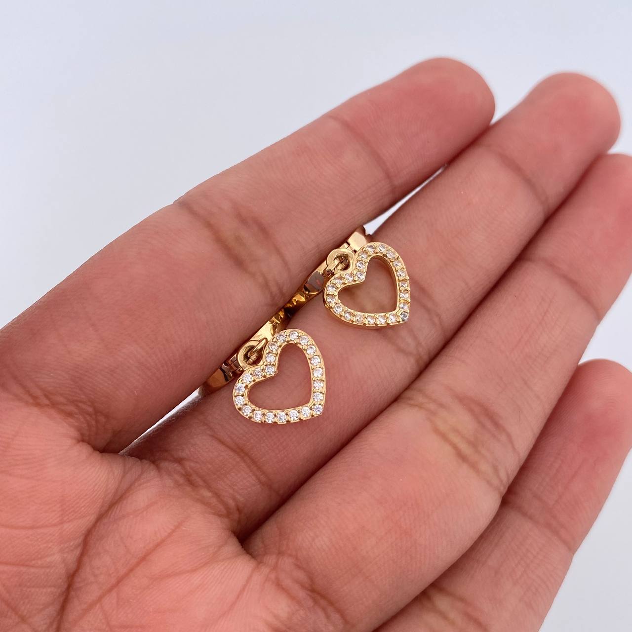 Candongas Corazon 3.1gr / 2.2cm / Oro Amarillo 18K &
