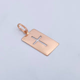Dije Placa Cruz 0.85gr / 2.7cm / Oro Rosa 18K &