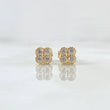 Topos Trebol 1.2gr / 5mm Circones Blancos Oro Amarillo 18K ©