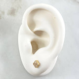 Topos Trebol 1.2gr / 5mm Circones Blancos Oro Amarillo 18K ©