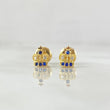 Topos Corona Real Basteada 0.8gr / 6.5mm Circones Azules Blancos Oro Amarillo 18K