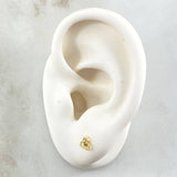 Topos Flor Tres Petalos 0.55gr / 5mm Circon Verde Oro Amarillo 18K