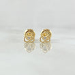 Topos Flor Tres Petalos 0.55gr / 5mm Circon Blanco Oro Amarillo 18K