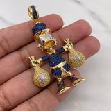 Dije Pato Bolsas Dinero 17.45gr / 5.5cm / Circones De Colores Tres Oros 18K &