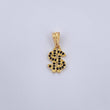 Dije Signo Peso 0.7gr / 1.7cm / Circones Negros Oro Amarillo 18K &