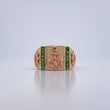Anillo Ancla Timon 10gr / T10 / Circones Blancos Verdes Tres Oros 18K $