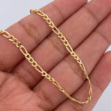 Pulso Figaro 1.75gr / 19cm / 2.4mm Oro Amarillo +1 18K $