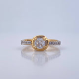 Anillo Circulo Churumbela 3.65gr / T7 1/4 / Dos Oros Amarillo Blanco 18K &