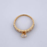 Anillo Solitario Churumbela Corazones 2.35gr / T6 1/4 / Dos Oros Amarillo Blanco 18K &