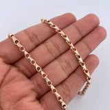 Cadena Rustica Espiga 25.95gr / 52.8cm / Dos Oros Blanco Rosa 18K &