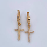 Candongas Cruz 3.05gr / 3cm / Oro Amarillo 18K &
