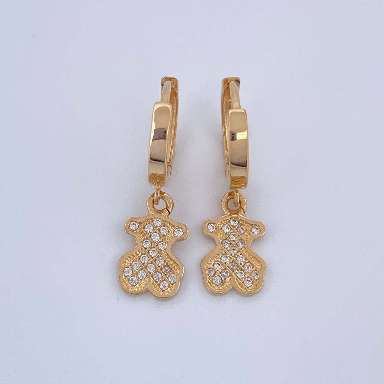 Candongas Oso Ts 3.3gr / 2.4cm / Oro Amarillo 18K &