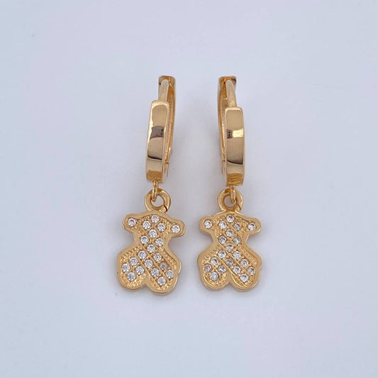 Candongas Oso Ts 3.4gr / 2.4cm / Oro Amarillo 18K &
