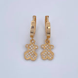 Candongas Oso Ts 3.3gr / 2.4cm / Oro Amarillo 18K &