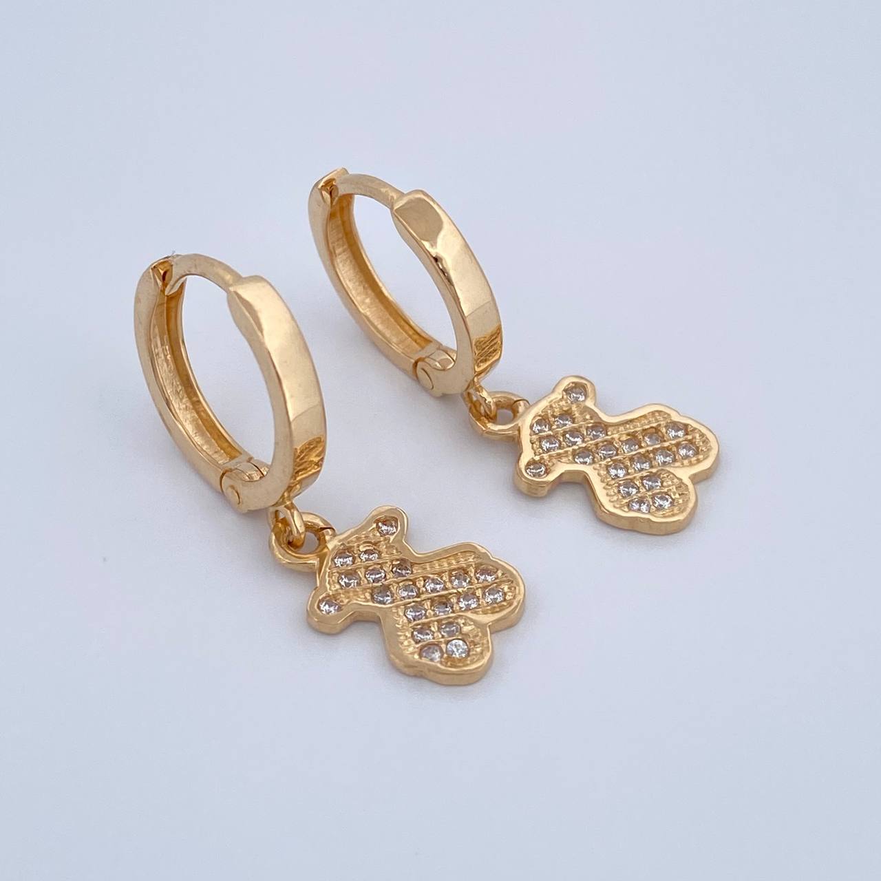 Candongas Oso Ts 3.3gr / 2.4cm / Oro Amarillo 18K &