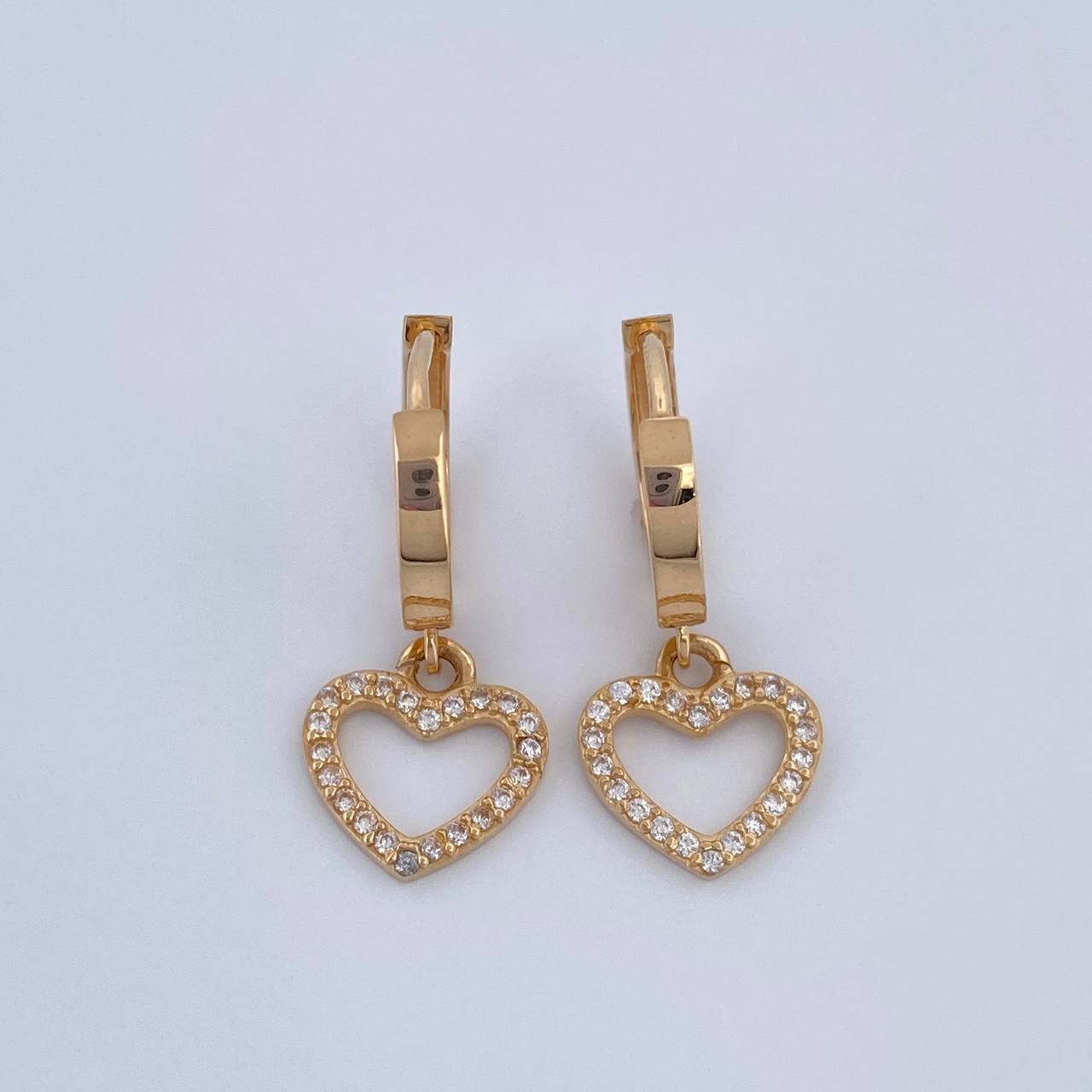 Candongas Corazon 3.1gr / 2.2cm / Oro Amarillo 18K &