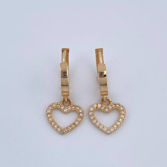 Candongas Corazon 3.1gr / 2.2cm / Oro Amarillo 18K &
