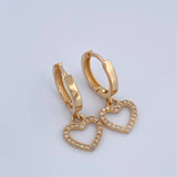 Candongas Corazon 3.1gr / 2.2cm / Oro Amarillo 18K &