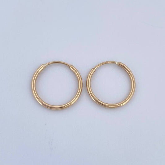 Candongas Aro 0.6gr / 1.2cm / Oro Amarillo 18K &