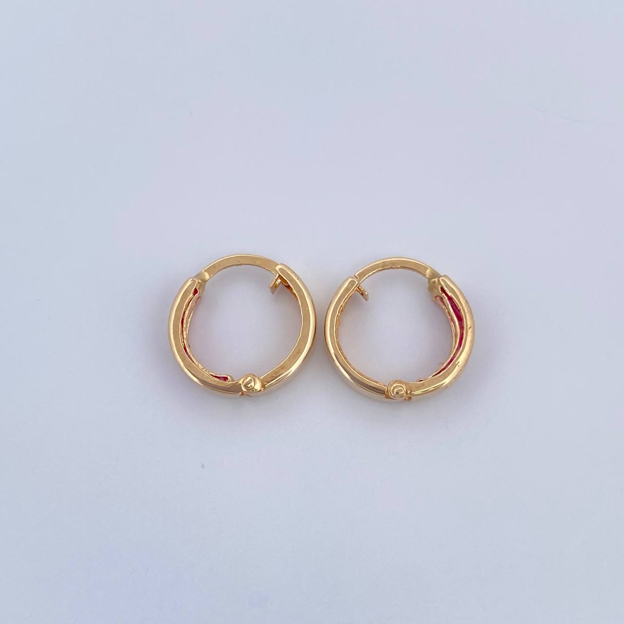 Candongas Carril Doble 0.8gr / 1cm / Oro Amarillo 18K &