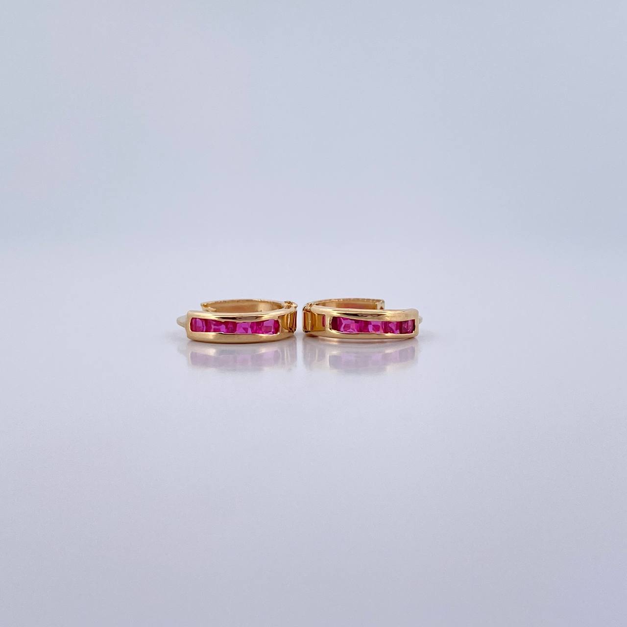 Candongas Carril Doble 0.8gr / 1cm / Oro Amarillo 18K &
