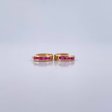 Candongas Carril Doble 0.8gr / 1cm / Oro Amarillo 18K &