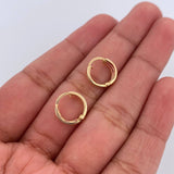 Candongas Carril Doble 0.8gr / 1cm / Oro Amarillo 18K &