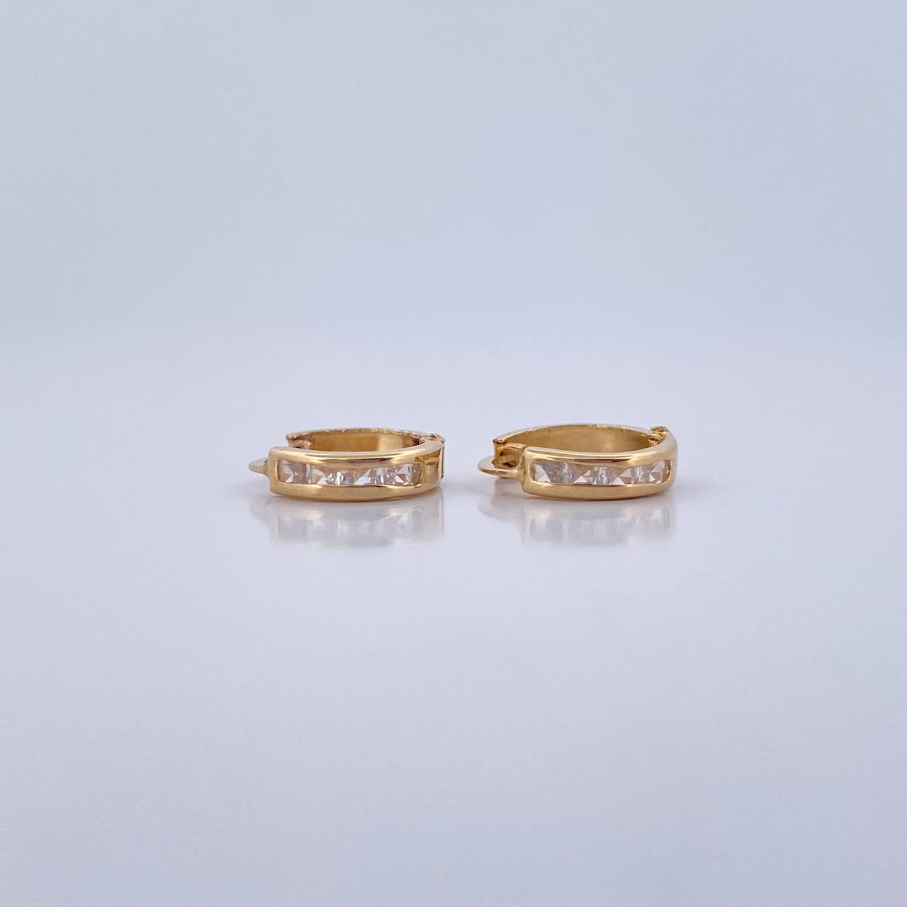 Candongas Carril Doble 0.9gr / 1cm / Oro Amarillo 18K &