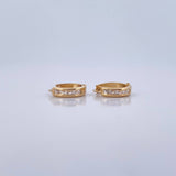 Candongas Carril Doble 0.9gr / 1cm / Oro Amarillo 18K &