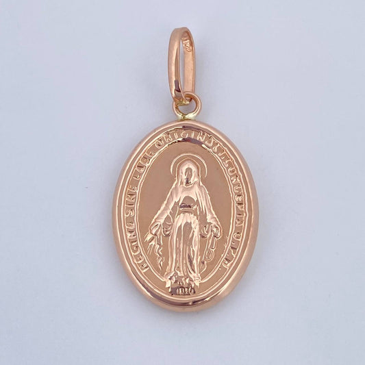 Dije Virgen Milagrosa 1.25gr / 2.9cm / Troquelada Oro Rosa &