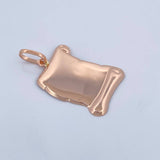 Dije Placa Pergamino 1.2gr / 3cm / Oro Rosa 18K &