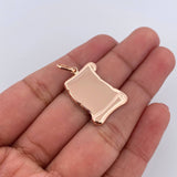 Dije Placa Pergamino 1.2gr / 3cm / Oro Rosa 18K &