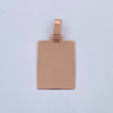 Dije Placa Rectangular 1.1gr / 2.7cm / Oro Rosa 18K &