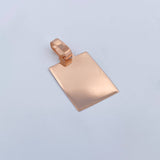 Dije Placa Rectangular 1.1gr / 2.7cm / Oro Rosa 18K &
