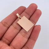 Dije Placa Rectangular 1.1gr / 2.7cm / Oro Rosa 18K &