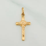 Dije Cruz Cristo San Benito 1.5gr / 2.6cm / Oro Amarillo 18K %