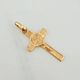 Dije Cruz Cristo San Benito 0.95gr / 2.7cm / Oro Amarillo 18K %
