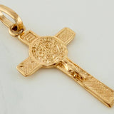 Dije Cruz Cristo San Benito 0.95gr / 2.7cm / Oro Amarillo 18K %
