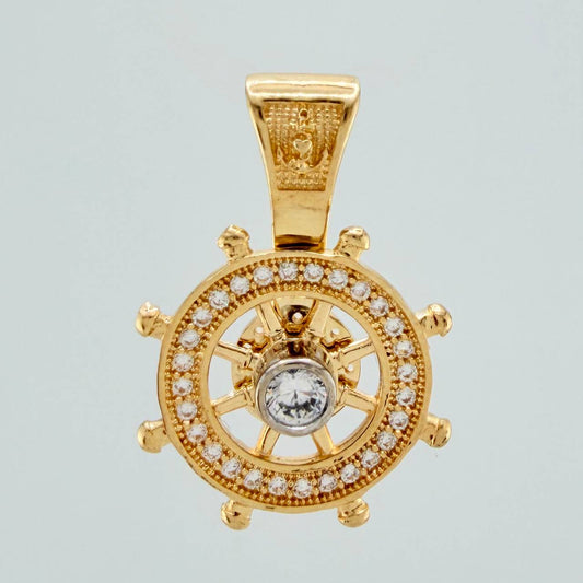 Dije Timon 3gr / 2.4cm / Dos Oros Amarillo Blanco 18K %