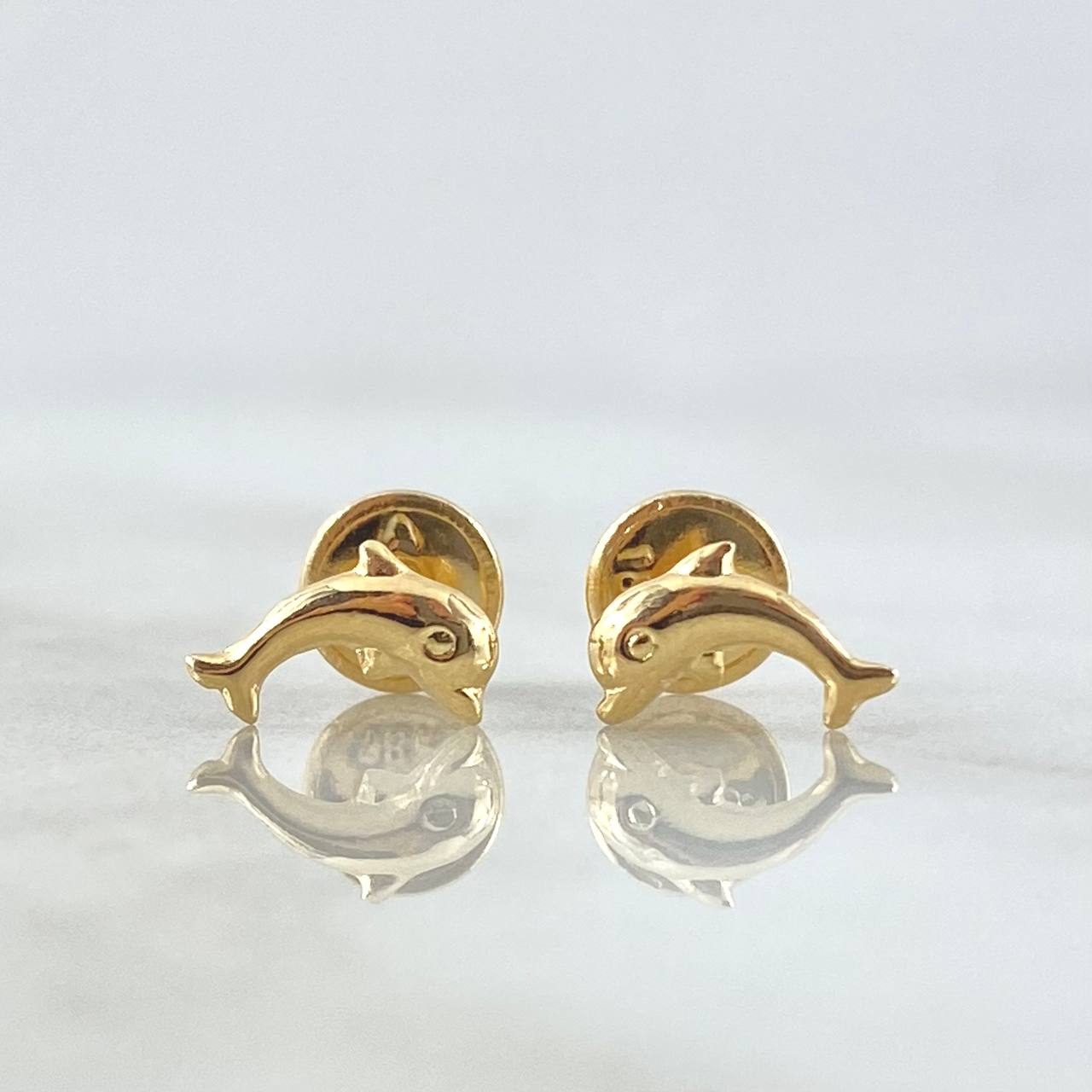 Topos Delfin 0.5gr / 8mm Lisos Oro Amarillo 18K