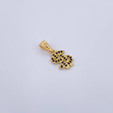 Dije Signo Peso 0.7gr / 1.7cm / Circones Negros Oro Amarillo 18K &