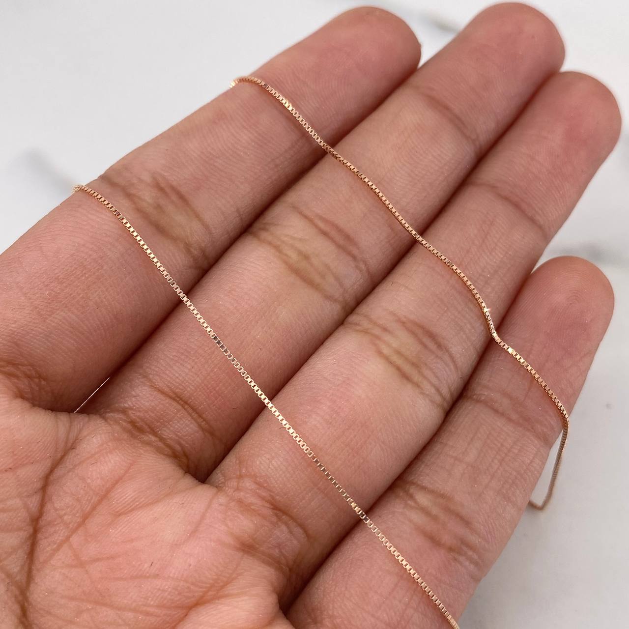 Cadena Veneciana 1.2gr / 50cm / 0.5mm Oro Rosa +3 18K &