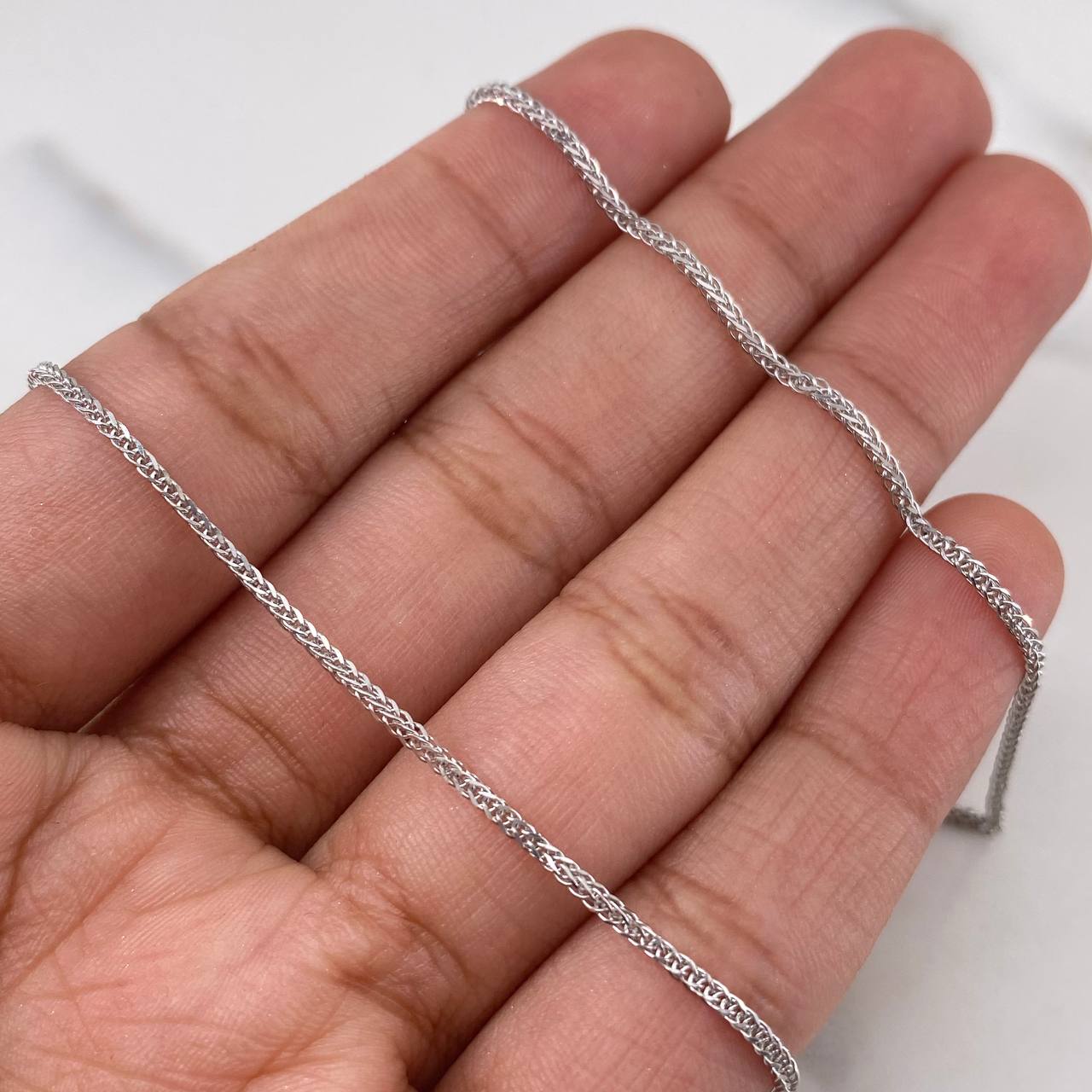 Cadena Franco 3.2gr / 50cm / 1.2mm Oro Blanco +4 18K &