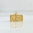 Dije Dólar 0.5gr / 1.3cm / Mate - Cargador Central Bordeado Oro Amarillo 18K